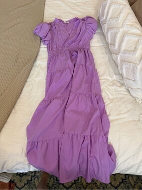 entro Lavender Ruffle Neck dress